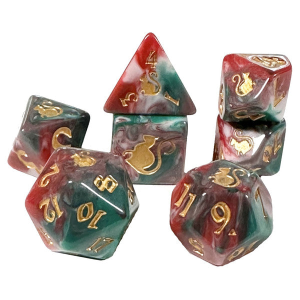 7-Set Polyhedral Dice - Kitty Clacks: Lucky (ONLINE ORDER ONLY)