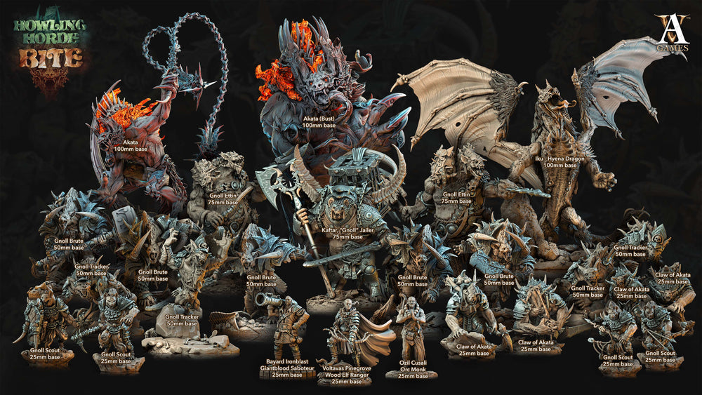 3D Printed Archvillain Games Akata Bust Howling Horde 28 32mm D&D (Online Only)