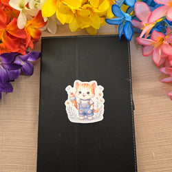 Baby Farm Animals Eating Ice Cream Sticker (ONLINE ORDER ONLY)