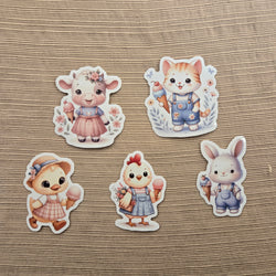 Baby Farm Animals Eating Ice Cream Sticker (ONLINE ORDER ONLY)