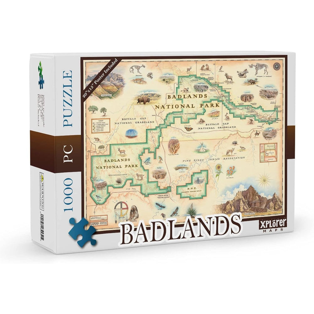 Badlands 1000 Piece Jigsaw Puzzle Xplorer Maps (ONLINE ORDER ONLY)