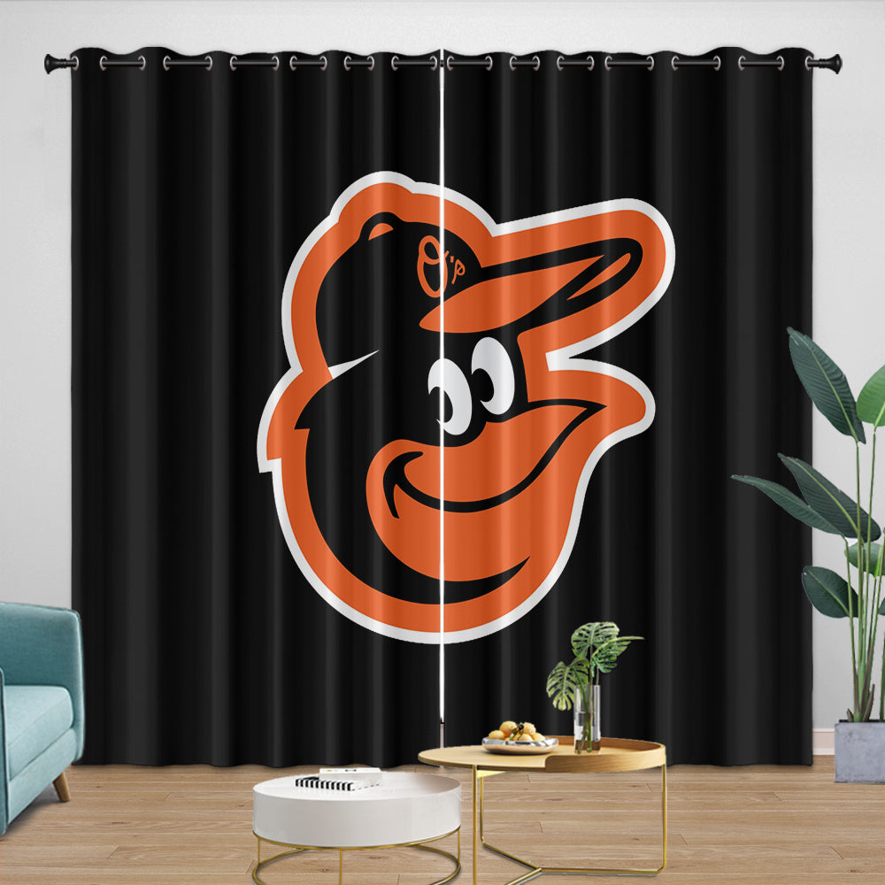 Baltimore Orioles Curtains Blackout Window Drapes Room Decoration (Online Order Only)