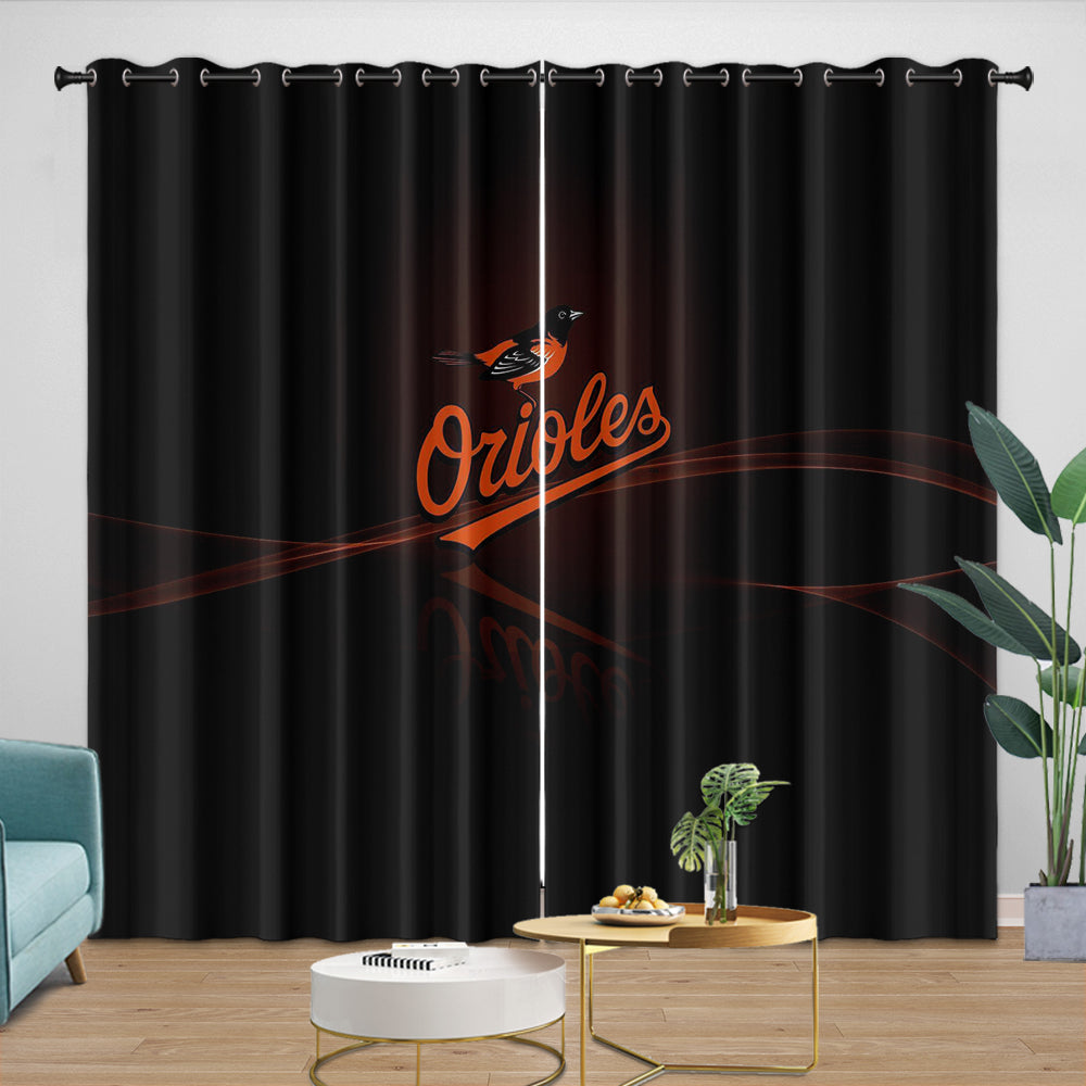 Baltimore Orioles Curtains Blackout Window Drapes Room Decoration (Online Order Only)