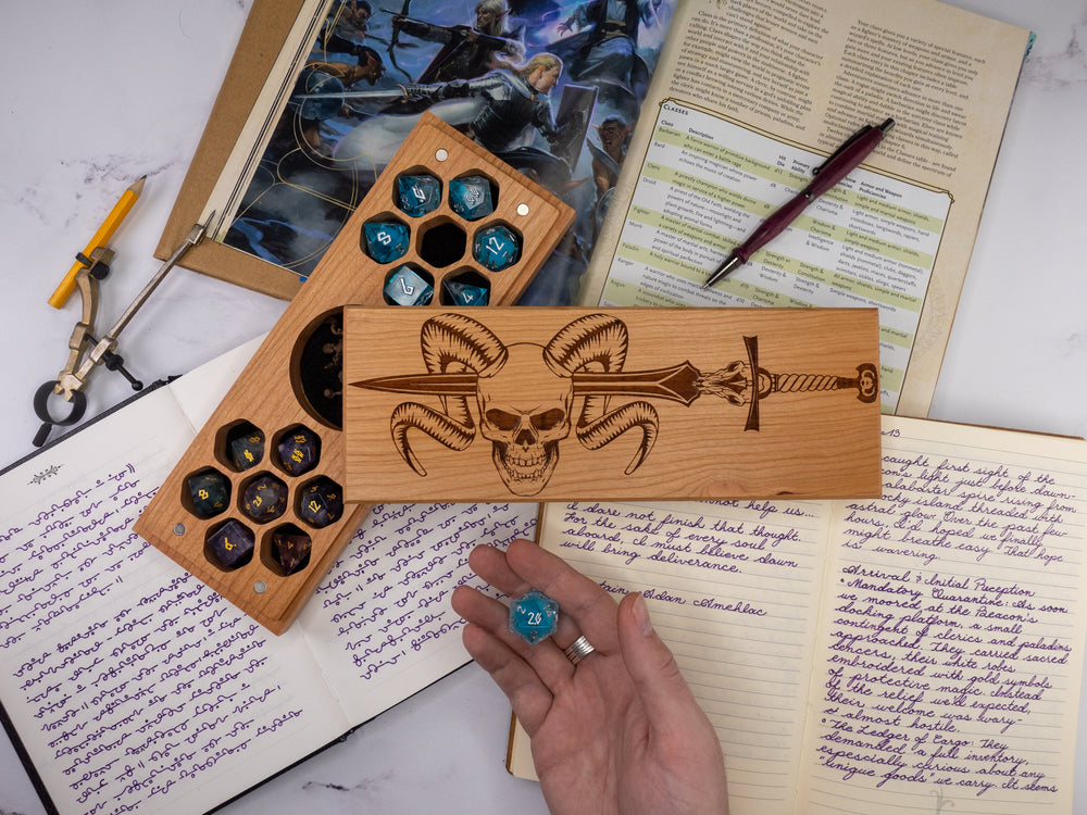 Barbarian | Engraved Dual Hex Dice Vault (ONLINE ORDER ONLY)