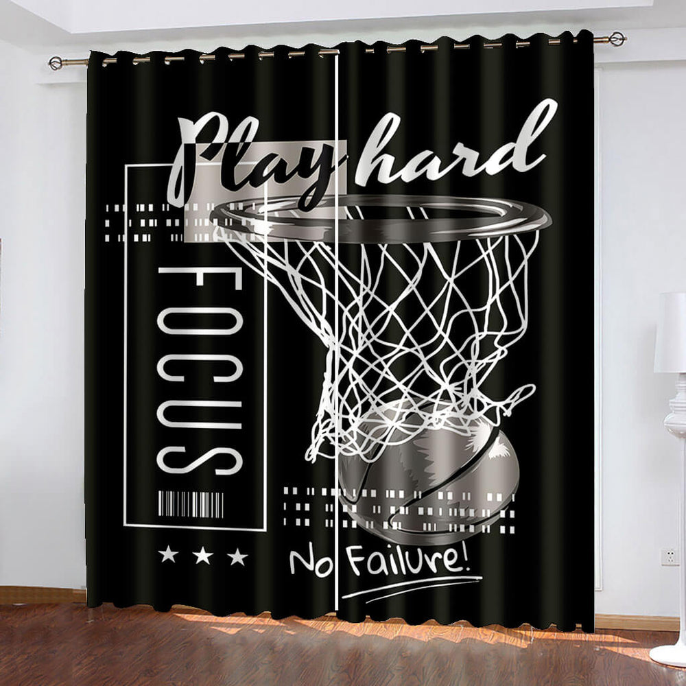 Basketball Curtains Blackout Window Drapes (Online Order Only)