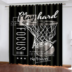 Basketball Curtains Blackout Window Drapes (Online Order Only)