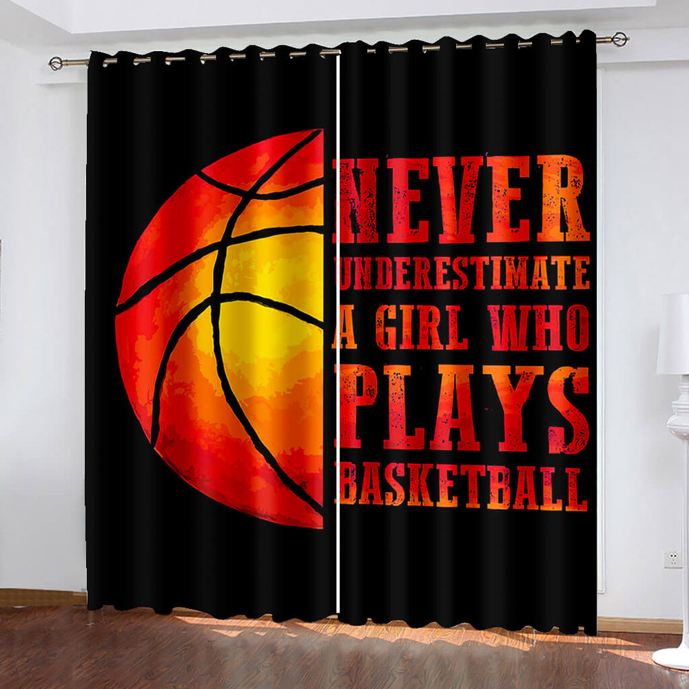 Basketball Curtains Blackout Window Drapes (Online Order Only)