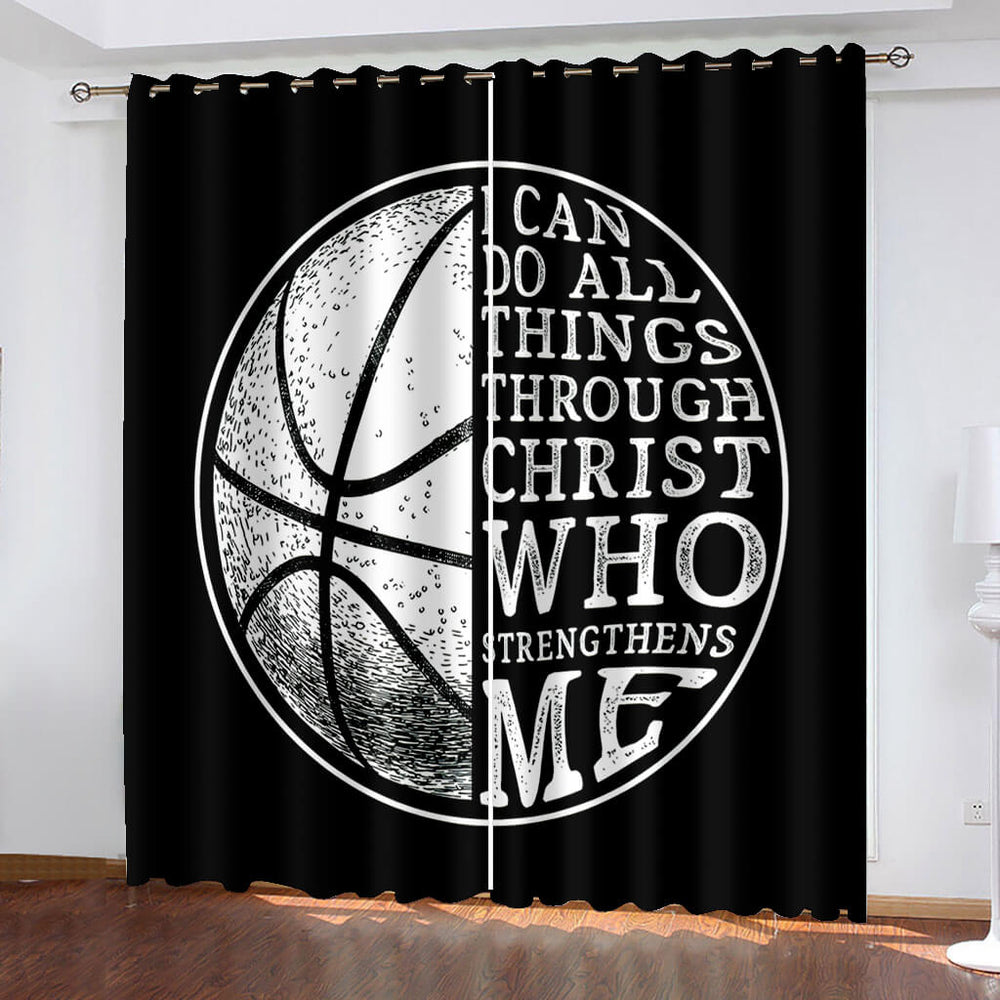 Basketball Curtains Blackout Window Drapes (Online Order Only)