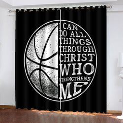 Basketball Curtains Blackout Window Drapes (Online Order Only)