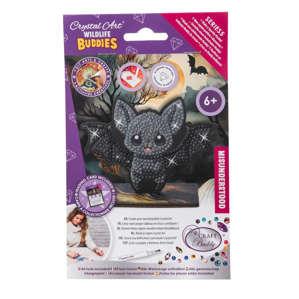 Bat "Misunderstood" Crystal Art Buddies Kit Craft Buddy (ONLINE ORDER ONLY)
