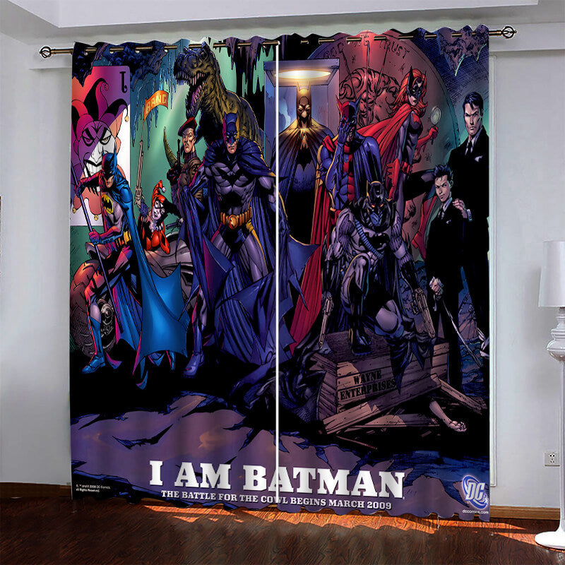 Batman Pattern Curtains Blackout Window Drapes (Online Order Only)