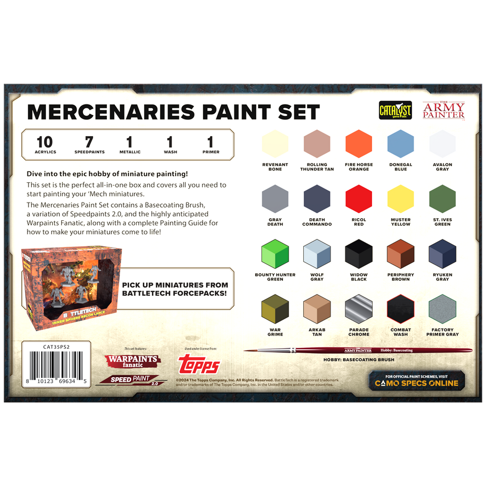 BattleTech: Mercenaries Paint Set (ONLINE ORDER ONLY)