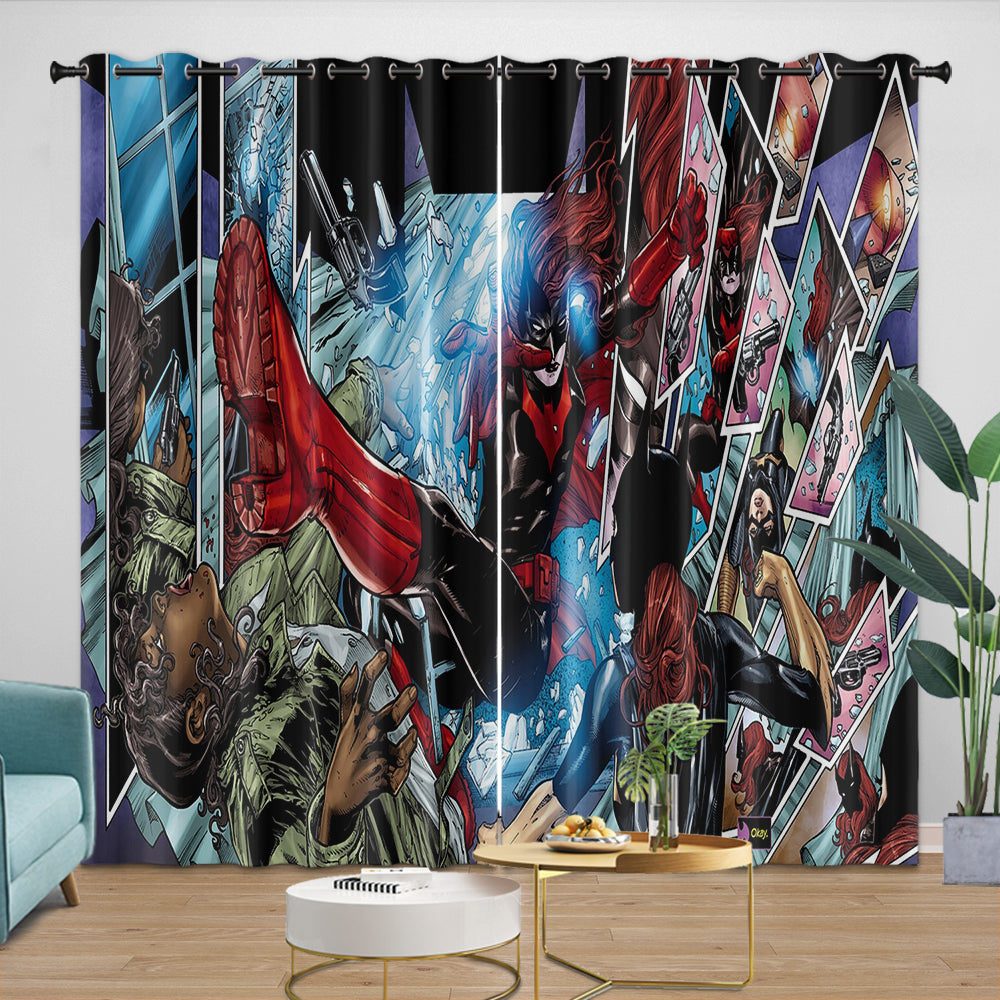 Batwoman Curtains Pattern Blackout Window Drapes Room Decoration (ONLINE ORDER ONLY)