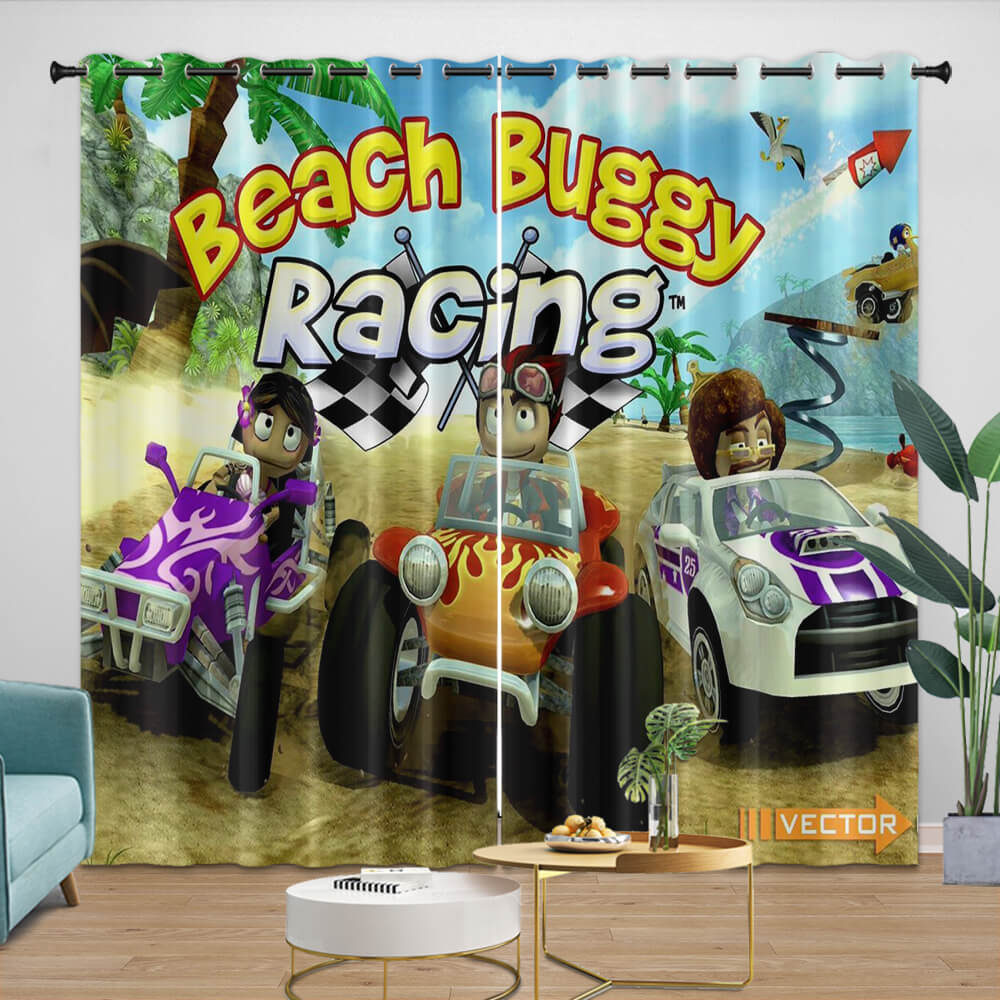 Beach Buggy Racing Curtains Blackout Window Drapes (Online Order Only)