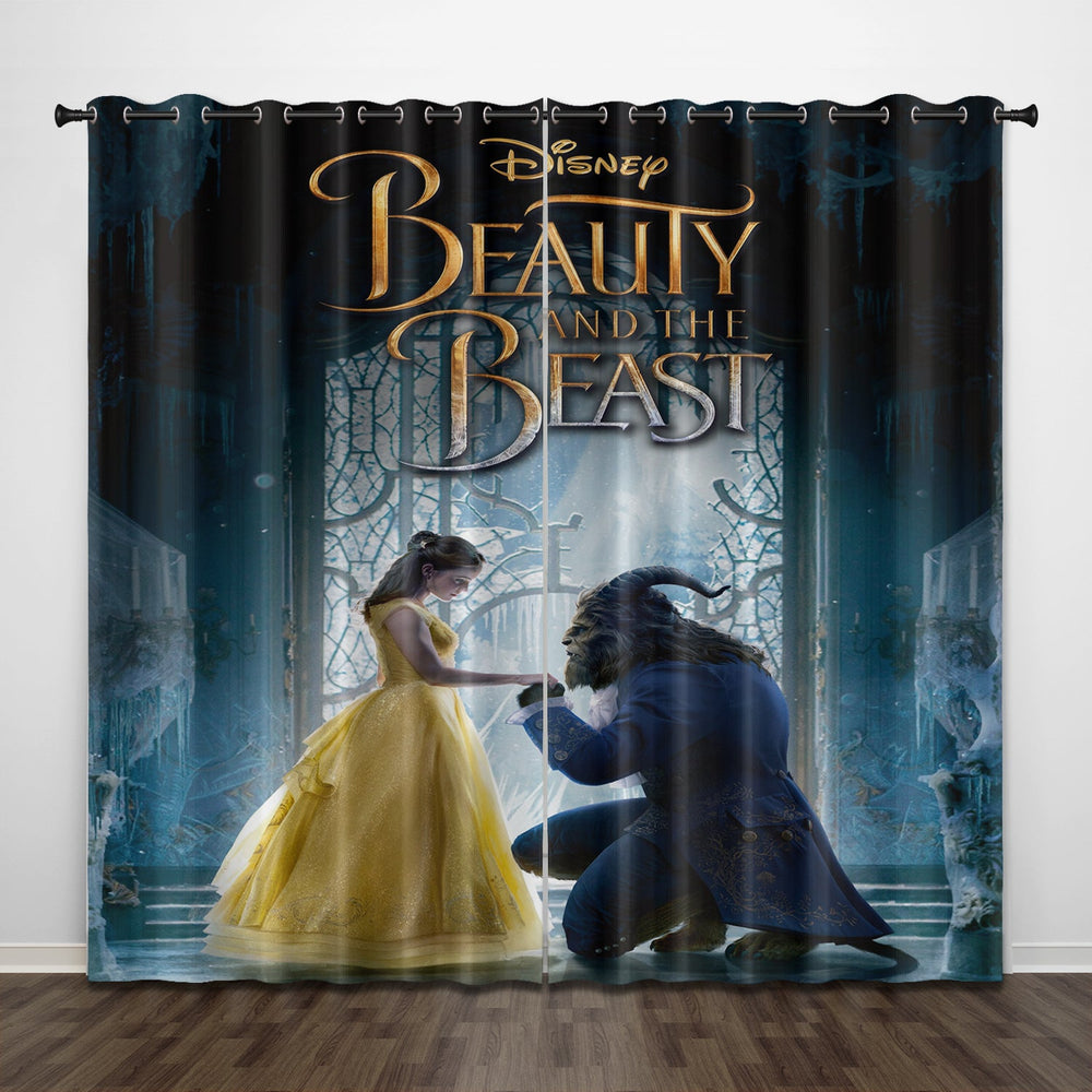 Beauty and the Beast Curtains Pattern Blackout Window Drapes (Online Order Only)
