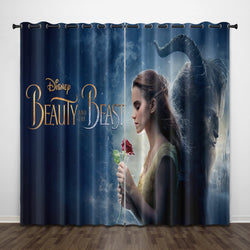 Beauty and the Beast Curtains Pattern Blackout Window Drapes (Online Order Only)