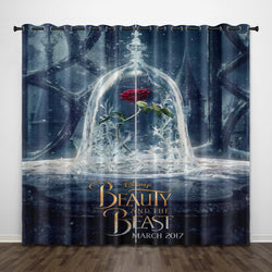 Beauty and the Beast Curtains Pattern Blackout Window Drapes (Online Order Only)