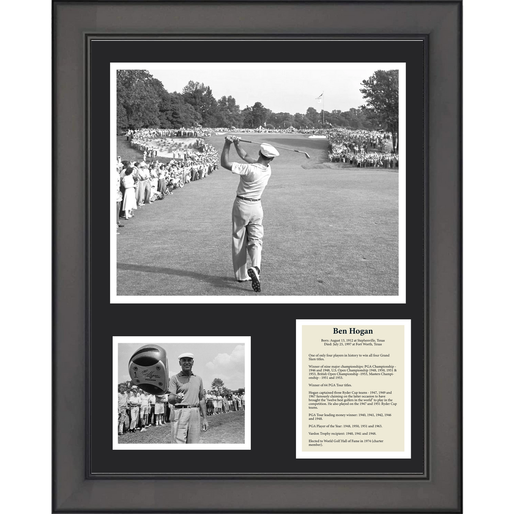 Framed Ben Hogan Hall of Fame PGA Golf 11"x14" Three Photo Collage (ONLINE ORDER ONLY)