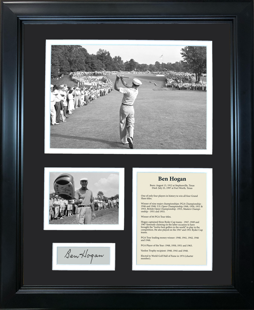 Framed Ben Hogan Hall of Fame Facsimile Laser Engraved Signature Auto PGA Golf 11"x14" Photo Sig Collage (ONLINE ORDER ONLY)