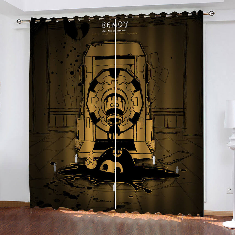 Bendy and the ink machine Curtains Blackout Window Treatments Drapes (Online Order Only)