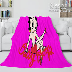 Betty Boop Cosplay Flannel Blanket Throw (Online Order Only)