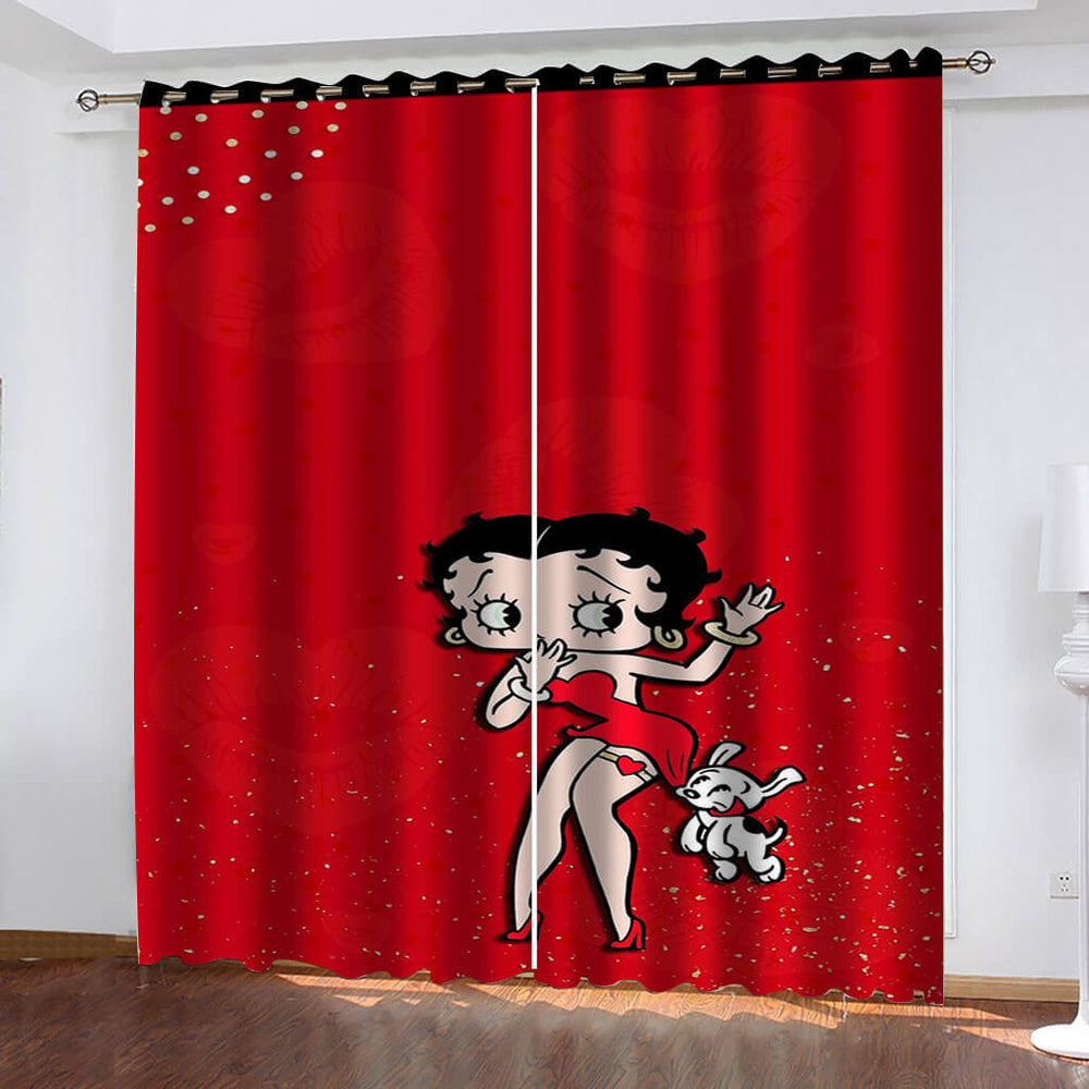 Betty Boop Curtains Blackout Window Treatments Drapes for Room Decoration (Online Order Only)