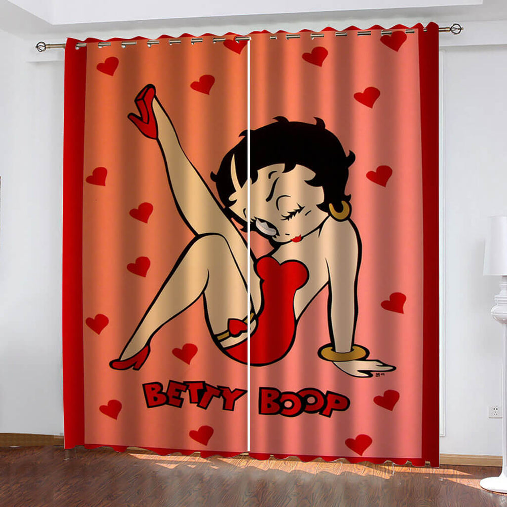 Betty Boop Curtains Blackout Window Treatments Drapes for Room Decoration (Online Order Only)