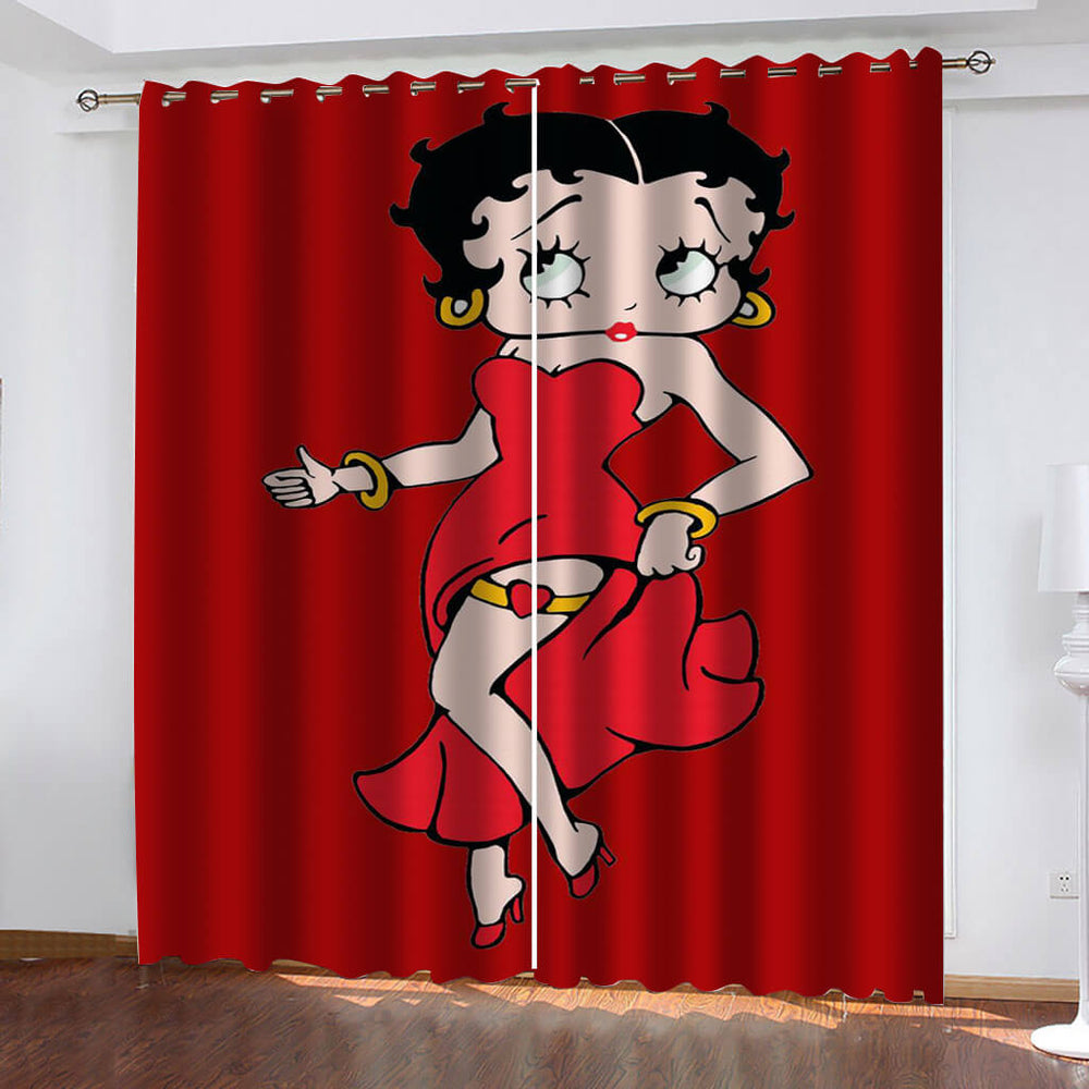 Betty Boop Curtains Blackout Window Treatments Drapes for Room Decoration (Online Order Only)