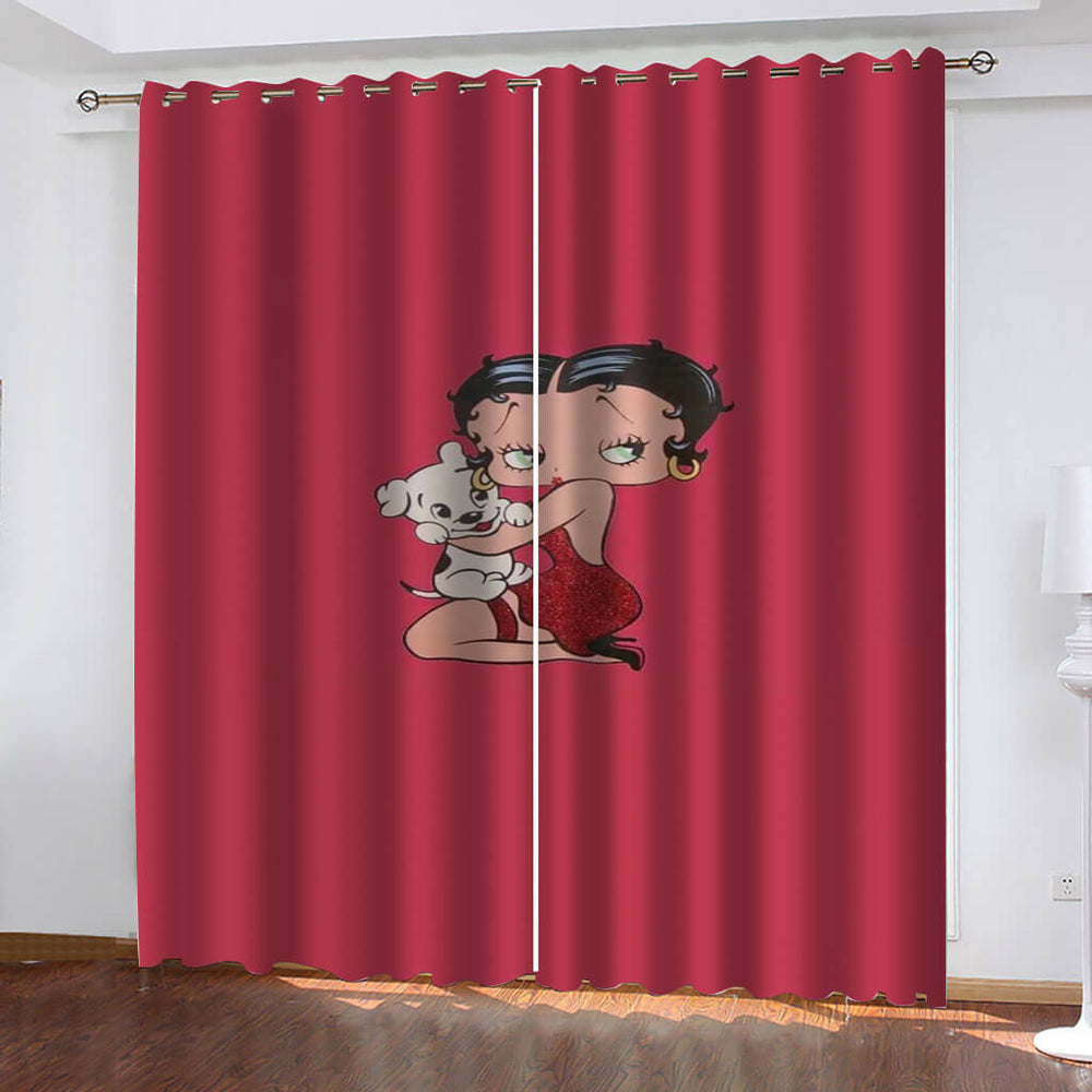 Betty Boop Curtains Blackout Window Treatments Drapes for Room Decoration (Online Order Only)