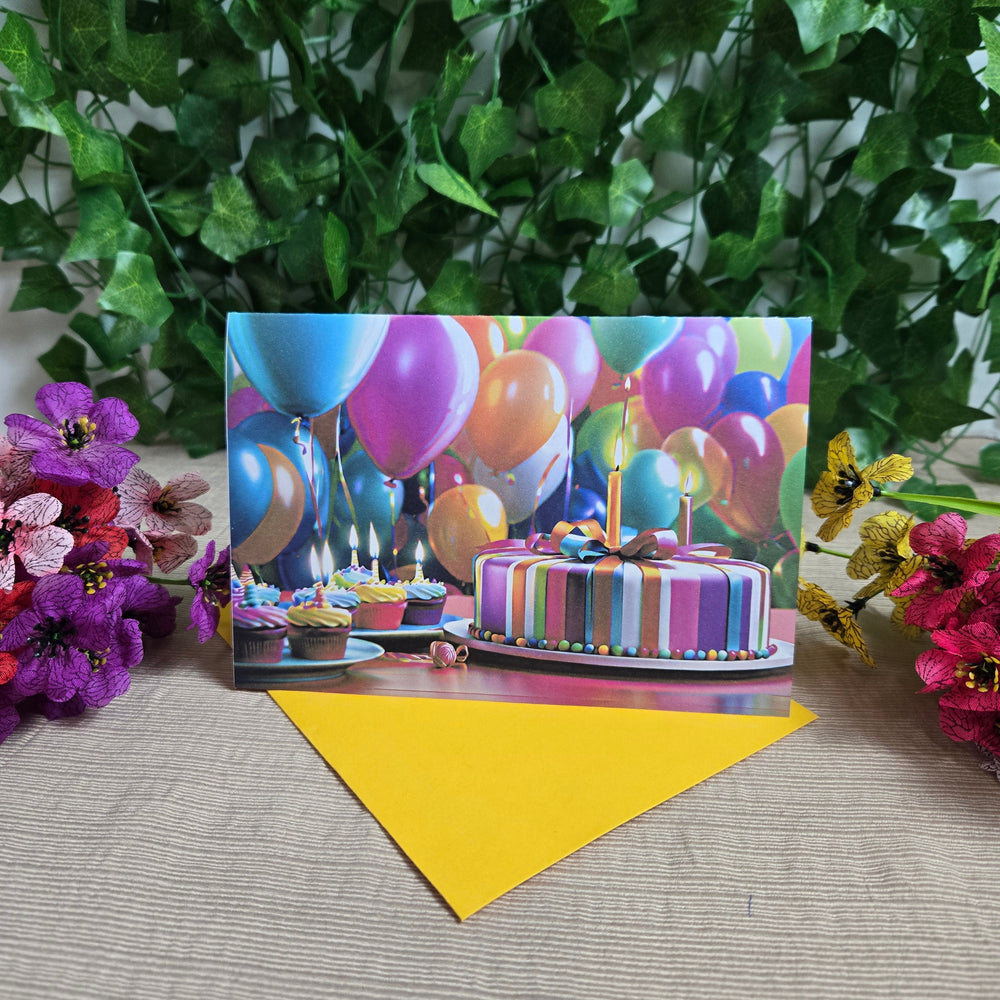 Birthday Cake and Balloons Card (ONLINE ORDER ONLY)