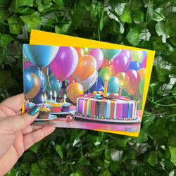Birthday Cake and Balloons Card (ONLINE ORDER ONLY)