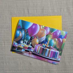 Birthday Cake and Balloons Card (ONLINE ORDER ONLY)