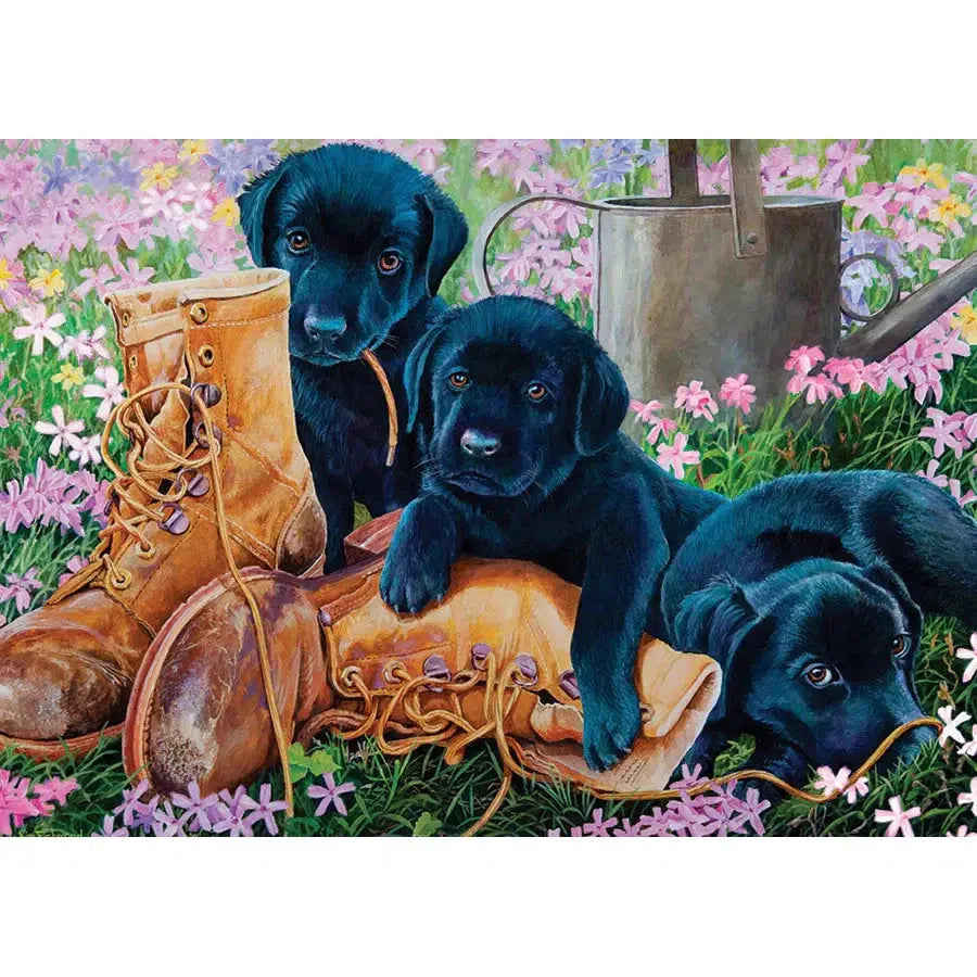 Black Lab Puppies 35 Piece Tray Jigsaw Puzzle Cobble Hill (ONLINE ORDER ONLY)