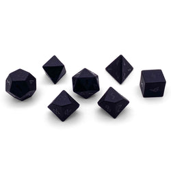 Black Obsidian - Raised 7 Piece RPG Set Gemstone Dice (Online Only)