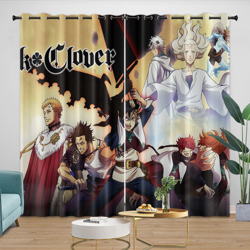 Black Clover Curtains Blackout Window Drapes (Online Order Only)