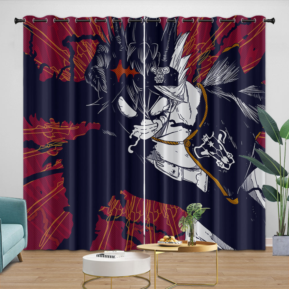 Black Clover Curtains Blackout Window Drapes (Online Order Only)