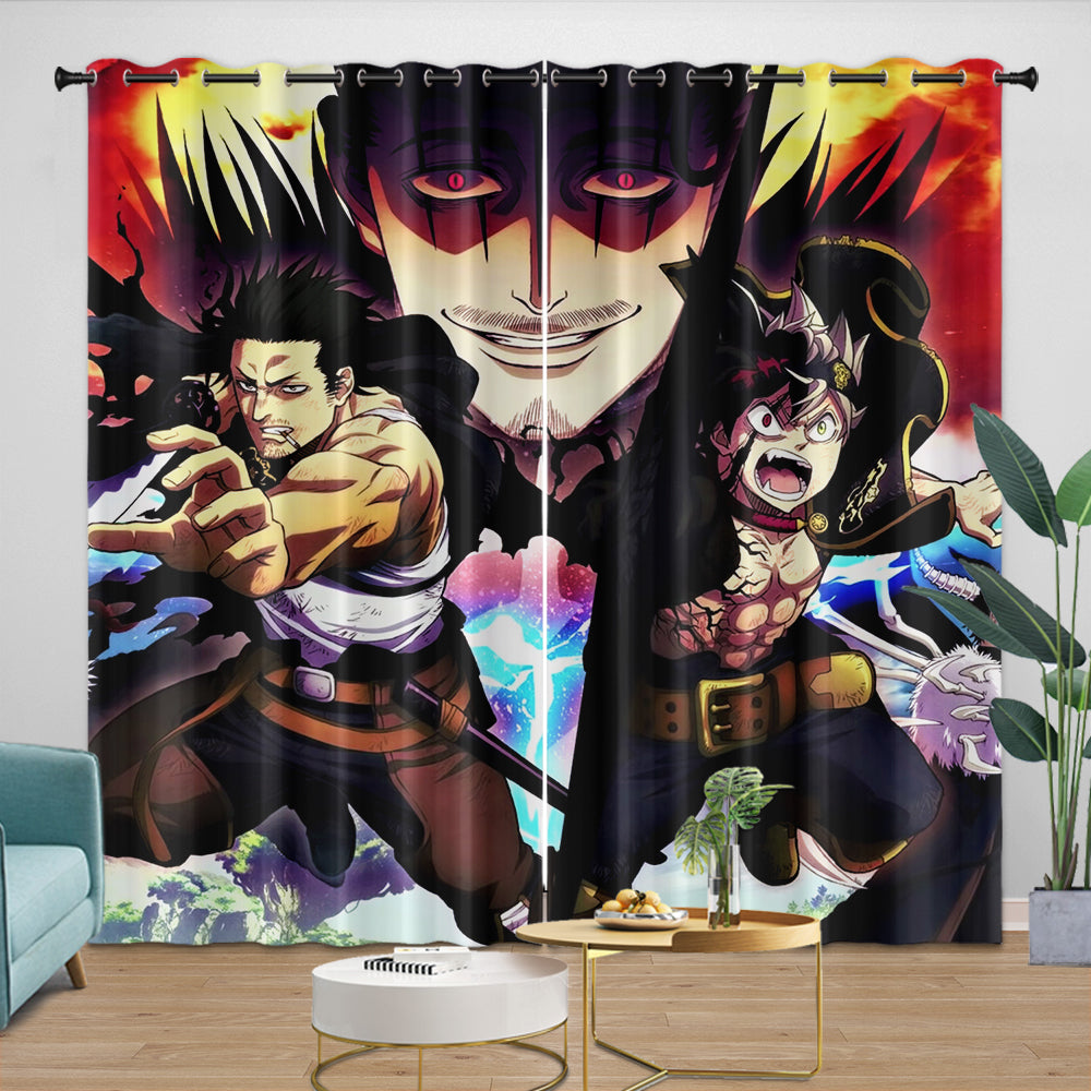 Black Clover Curtains Blackout Window Drapes (Online Order Only)