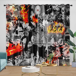 Black Clover Curtains Blackout Window Drapes (Online Order Only)