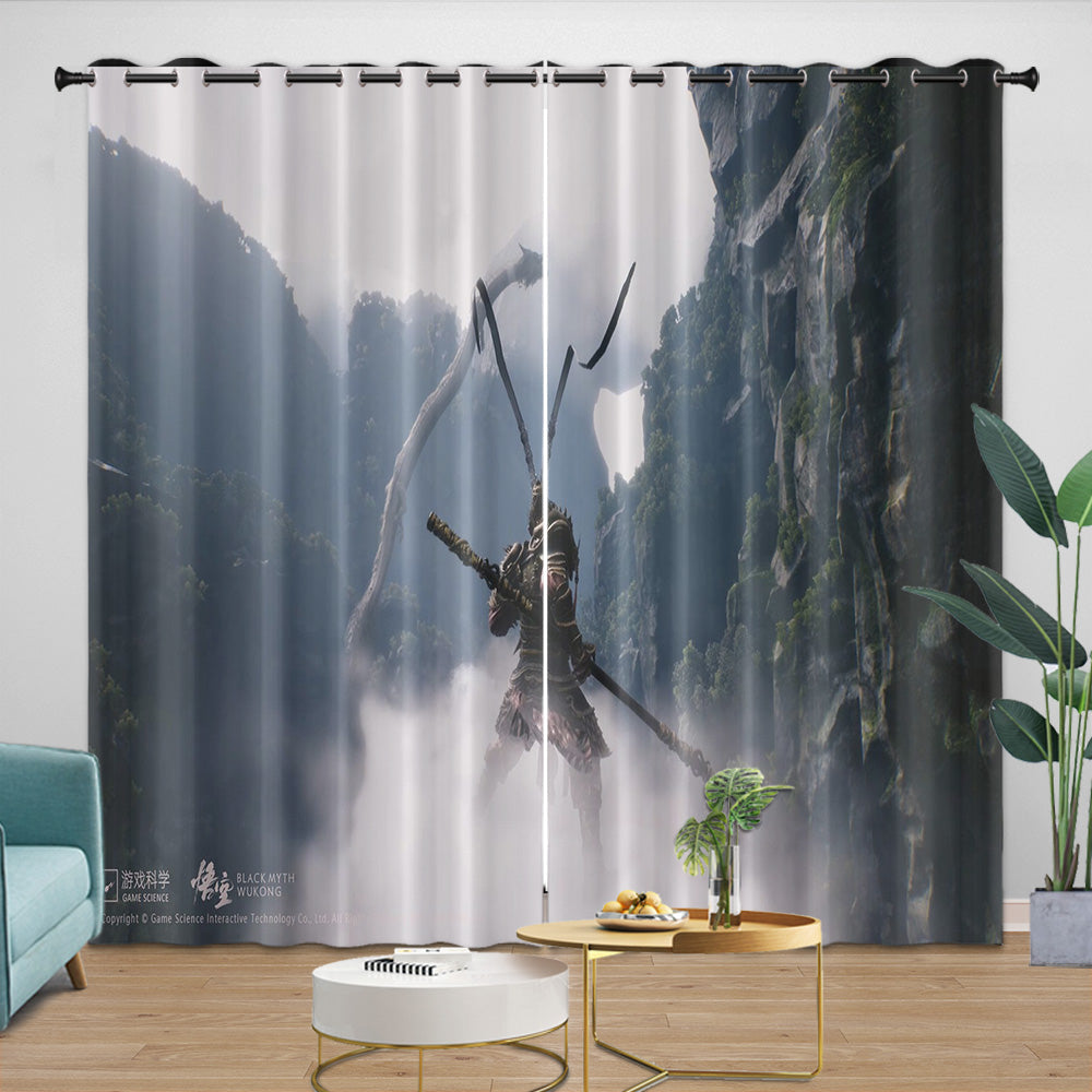 Black Myth Wukong Curtains Blackout Window Drapes Room Decoration (Online Order Only)