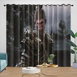 Black Myth Wukong Curtains Blackout Window Drapes Room Decoration (Online Order Only)