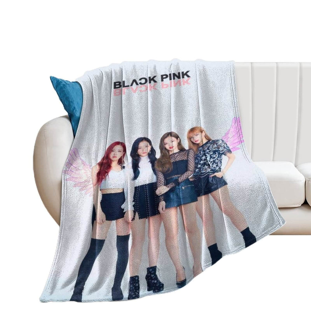 BlackPink Blanket Pattern Flannel Throw Room Decoration (Online Order Only)