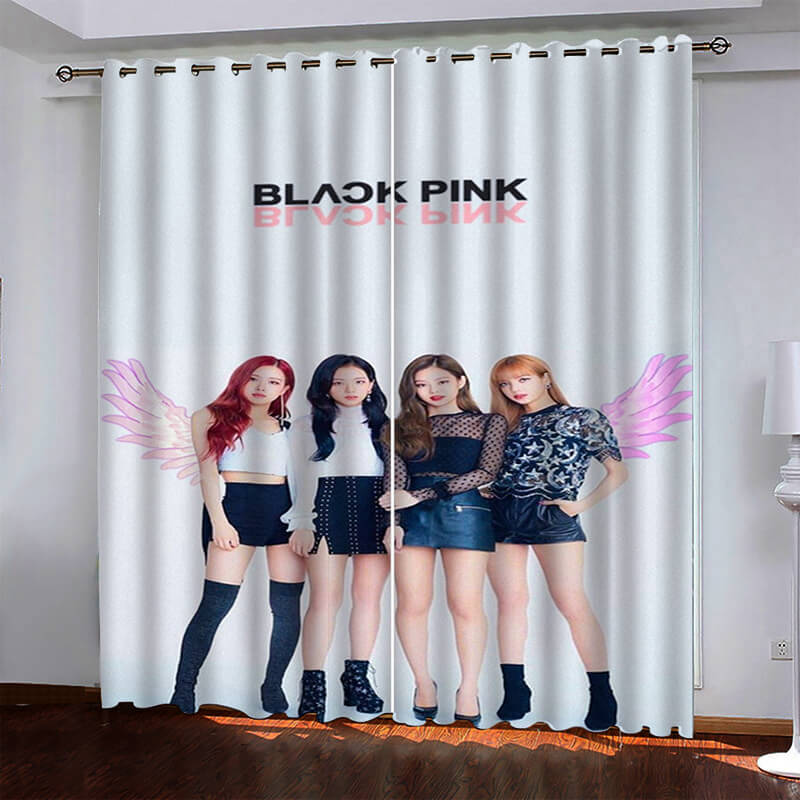 BlackPink Curtains Pattern Blackout Window Drapes (Online Order Only)