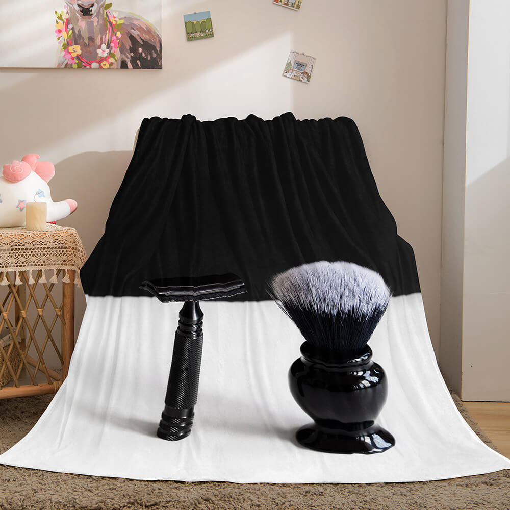 Black and White Flannel Fleece Throw Cosplay Blanket (Online Order Only)