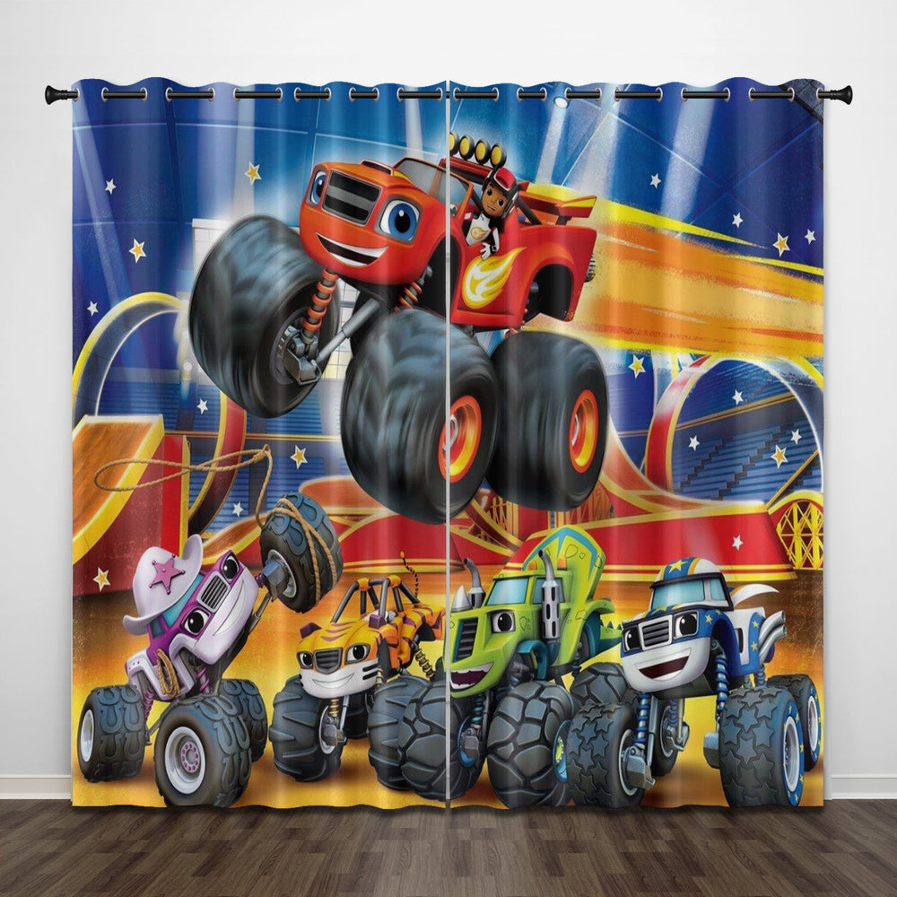 Cartoon Blaze and the Monster Machines Curtains Pattern Blackout Window Drapes (Online Order Only)