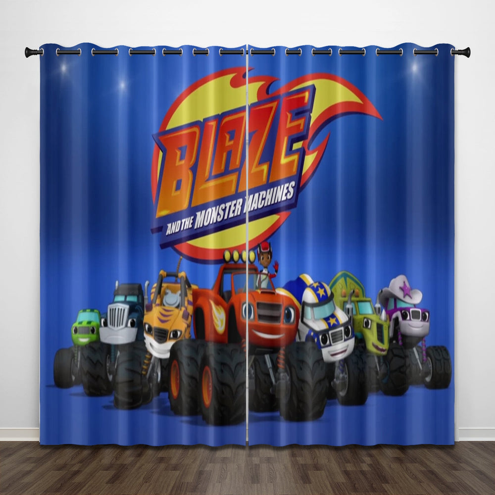 Cartoon Blaze and the Monster Machines Curtains Pattern Blackout Window Drapes (Online Order Only)