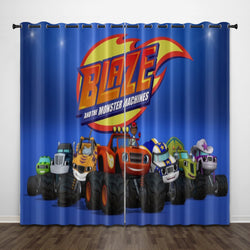 Cartoon Blaze and the Monster Machines Curtains Pattern Blackout Window Drapes (Online Order Only)