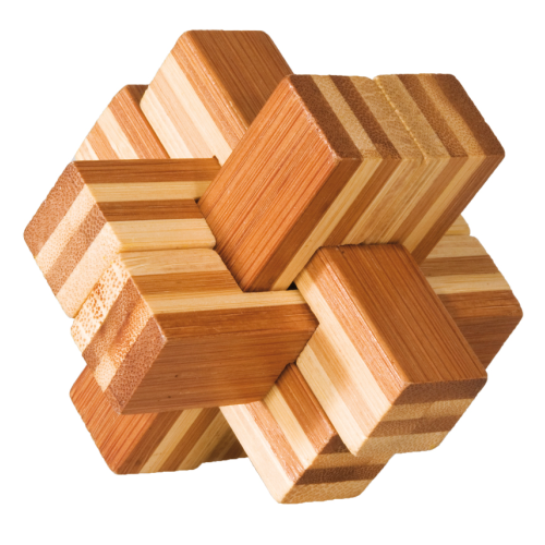 Block Cross 3D Bamboo Puzzle Fridolin (ONLINE ORDER ONLY)