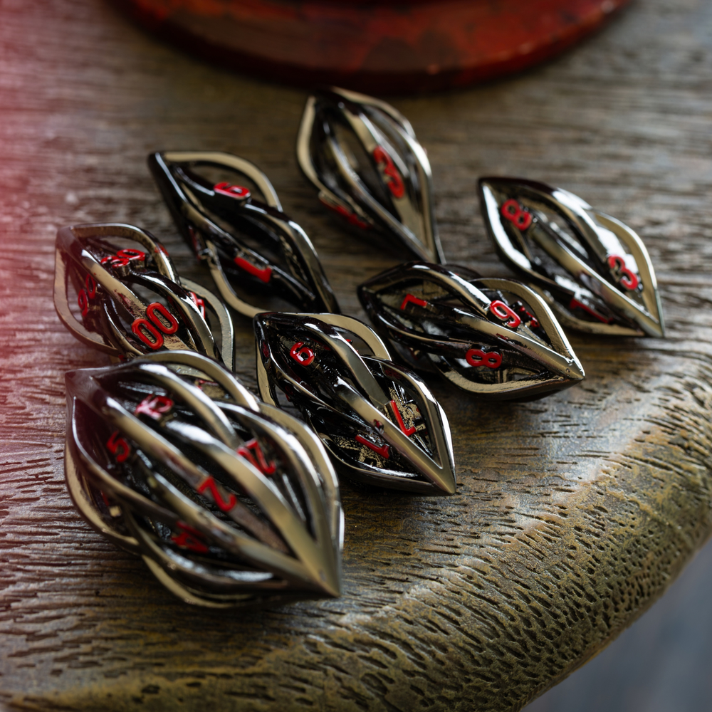 Bloodthorn Hollow Metal DND Dice Set (ONLINE ORDER ONLY)
