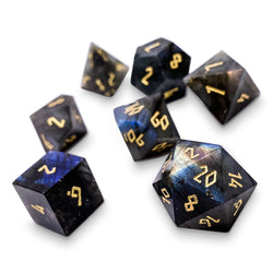 Blue Labradorite - 7 Piece RPG Set Gemstone Dice (Online Only)