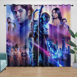Blue Beetle Curtains Pattern Blackout Window Drapes (Online Order Only)